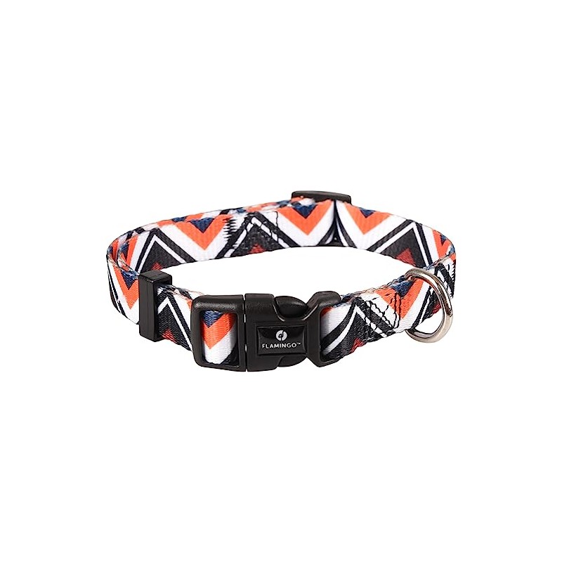 F Stian White/Black/Orange Necklace 30-45cm 15mm