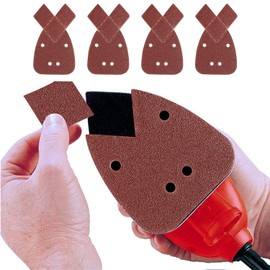 40Pcs Triangle Mouse Detail Sander Sandpaper Sanding Paper with 2 Extra Tips Hook and Loop Assorted 40/60/80/120 Grits for Black and Decker Detail Palm Sander