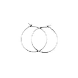 5/8 Inch Thin Small Sterling Silver Sleeper Hoop Earrings