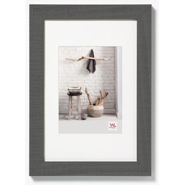 walther Design Picture Frame Grey 18 x 24 cm with PassepArtout, Home Wooden Frame HO824D
