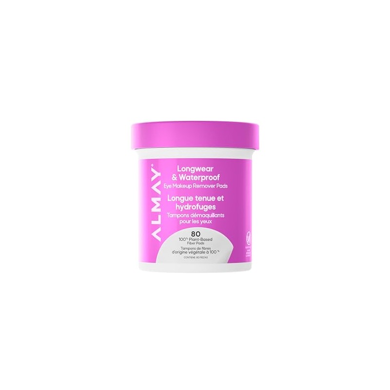Almay Pads desmaquillantes de ojos biodegradables longwear 80 piezas