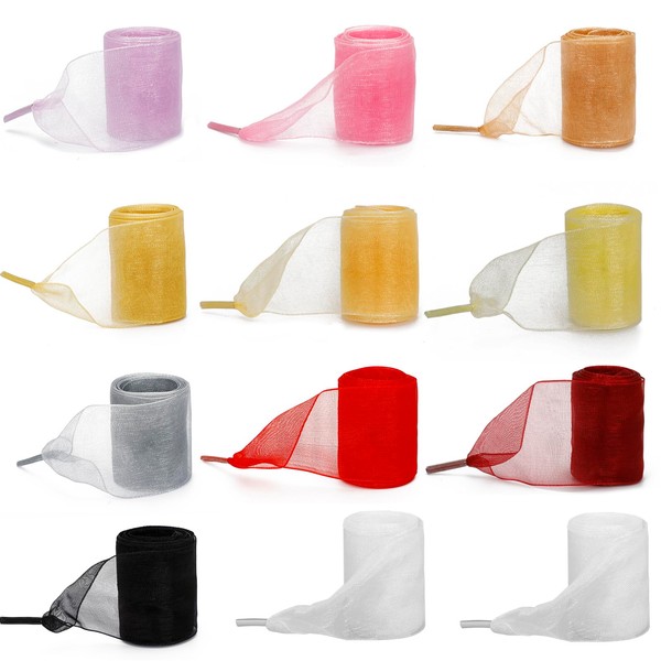 12 Pairs Flat Snow Yarn Shoelaces, Soft Silk Satin Shoe