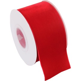 ThreadArt Velvet Ribbon 2 1/4 Inch Wide - Velvet Ribbon for Gift Wrapping, Weddings, Ribbon for Hair Bows, Choker Jewelry, Crafts, Bouquet and More - 5 Yard Rolls - Red