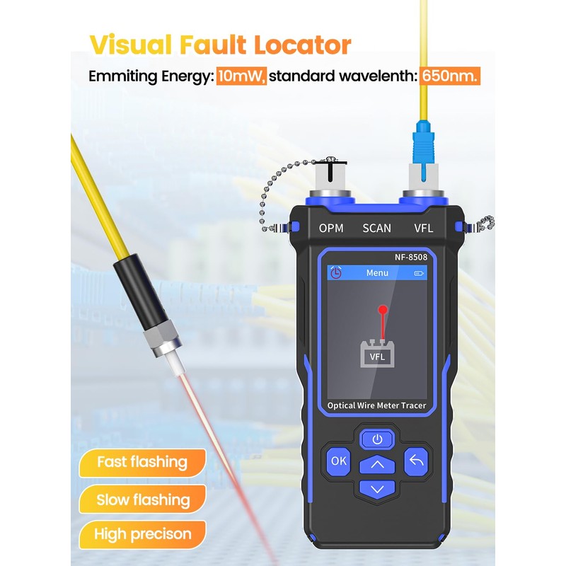 KOLSOL Network Cable Tester with Optical Power Meter, CAT5 CAT6