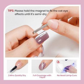 SUPWEE Magnetic Nail Polish Non Gel Quick Dry Glitter Cat Eye Nail Polish Cats Eye Toe Fingernail Air Drying Fast Lacquer Manicure Gift For Women Girls 16ml, 0.54fl oz