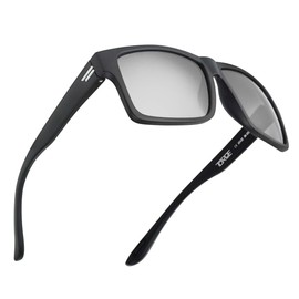 TOROE Classic RANGE Black Frame Polarized TR90 Unbreakable Sunglasses with Hydrophobic Coated Polycarbonate AR Lenses (Matte Black | Silver (CAT3))