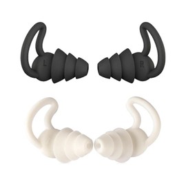 Sleeping Ear Plugs, Soundproofing, Noise Reduction, Hearing Protection, Snoring Prevention, Silica Gel Material, For Men and Women, Travel Earplugs Protective Hearing (Black + White 2-Piece Set)
