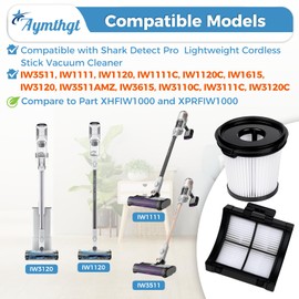 Aymthgt IW3511 HEPA Filters Replacement for Shark IW3511 IW1111 Detect Pro Auto-Empty System, for Shark IW3511 Detect Pro Cordless Stick Vacuum, 2 Pack Back HEPA Filter and 2 Pack PreFilters