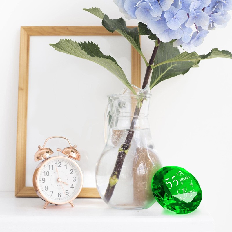 YWHL 55th Wedding Anniversary Decoration, Emerald Wedding Gifts for Parents,