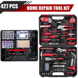 ARUCMIN 427 Piece Home Tool Kit, Mechanics Tool Set with Drawer Toolbox Storage Case Home Repair Tool Kit