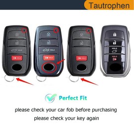 Tautrophen Key Fob Cover for Toyota Crown Corolla Cross Grand Highlander Tundra Prius Venza Sequoia Land Cruiser