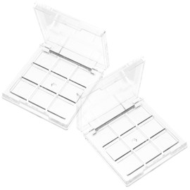 Healifty 2pcs Empty Lipstick Palette 9 Grids Diy Eyeshadow Powder Blush Lipstick Palette Empty Highlighters Container for Women