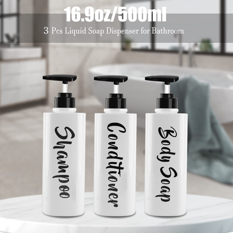 3 Pack Soap Lotion Dispenser 500ml/17oz Hand and Dish Soap