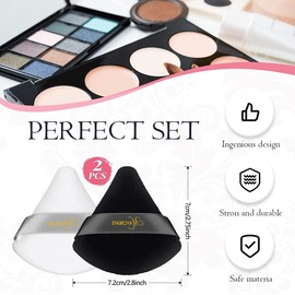 MAYCREATE® 2pcs Triangle Powder Puff For Women Makeup Sponge puff Face Dry Wet Makeup Puff for Loose Powder Body Powder, Cotton Cosmetic Sponge for Contouring, Under Eyes and Corners