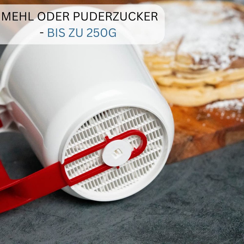 Westmark Setaccio per farina e zucchero, Con manico, Plastica, Bianco/Rosso,