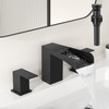 Kroias 8 Inch Square Matte Black Widespread Bathroom Sink Faucets