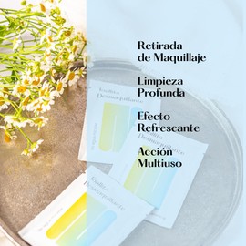 Limoncol Salviette struccanti con acqua micellare per viso e collo, monodose singola senza risciacquo, 100% viscosa, biodegradabile, pulizia del viso e rimozione del trucco, 50 pezzi