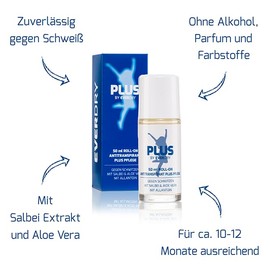 EVERDRY EVERDRY Antiperspirant Body PLUS Care Roll-On | for men and women | antiperspirant and nourishing | 50ml | without alcohol, perfume, dyes, or preservatives.