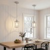 ElilyGiA Glass Pendant Lights Kitchen Island Brushed Nickel Pendant Light