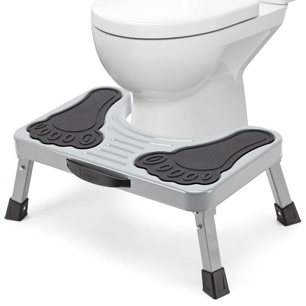 TreeLen Toilet Stool, 7 Inches Metal Poop Stool for Bathroom, Collapsible Potty Stool for Adults and Kids