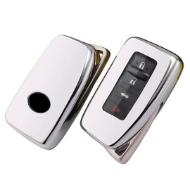 360 Degree Soft TPU Protector Key Fob Cover fit for Lexus ES IS GS NX LS RX RC 300h 350 200t 250 300 F 450h 460 600h Key Fob (Silver)