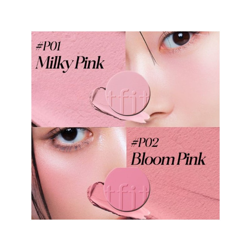 TFIT Fluffy Velvet Cushion Blush 4g, Color:P01 Milky Pink