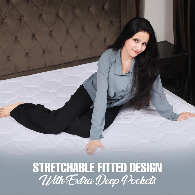 Plush Palace Extra Deep 30cm Quilted Single Mattress Protector, Hypoallergenic