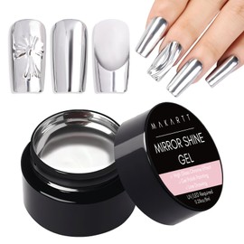 Makartt Malerei Gel Nagellack UV: Silber Chrome Spiegel Metallic Effekt - für Nail Art