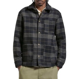 Brixton Shop Chore Jacket - Black/Charcoal Plaid - XL