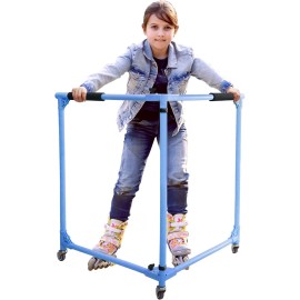 GanFindX Folding Skater Aid for Kids Roller Skating, 36" Roller Skate Trainer - Blue
