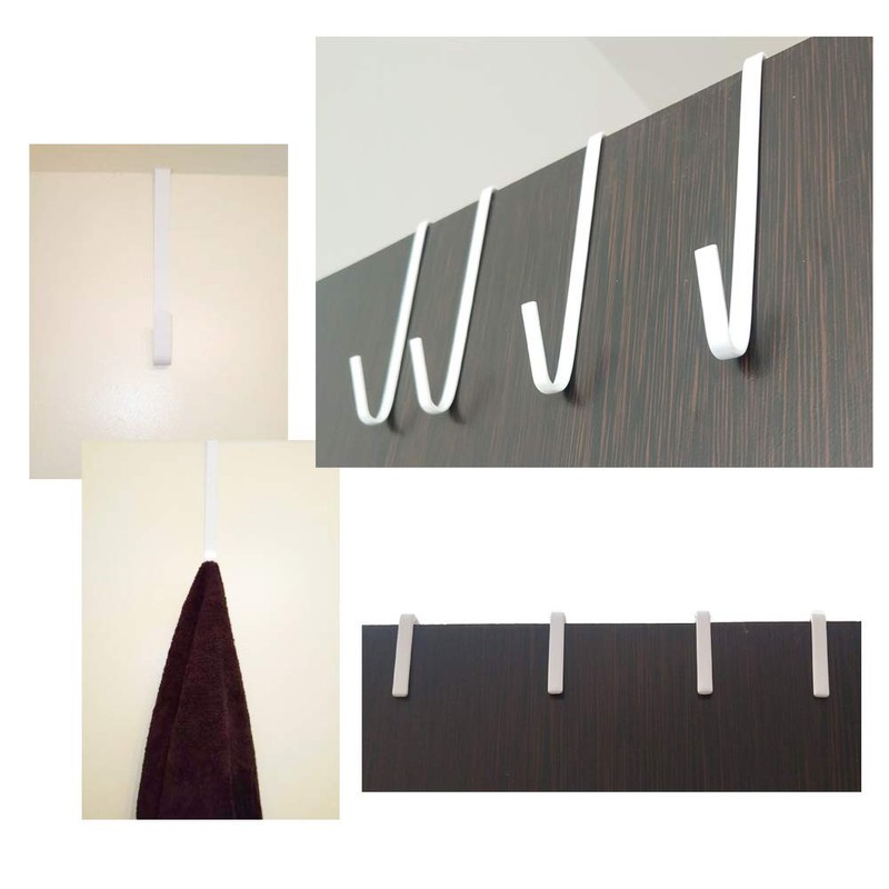 OJYUDD 12 Pack White Smart Over The Door Hook,2 Side