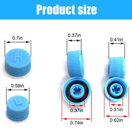 ZIMISI Blue Replacement Car A/C Valve Core Caps, Leakproof R134a Air Conditioning Repair System Charging Port Caps, High Low Pressure Valve Core Caps Seal Kit for Most Vehicles (2PCS)