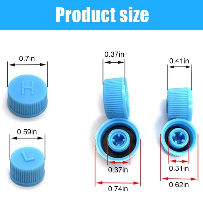 ZIMISI Blue Replacement Car A/C Valve Core Caps, Leakproof R134a