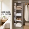 Foldable Hanging Closet Organizer with Mesh Side Pockets, Washable Non-Woven