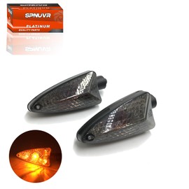 SPNUVR 2Pcs Motorcycle Turn Signal Light Front Or Rear Indicator Compatible With Triumph Tiger 800/XC Tiger 1050 Daytona 675/R 2009-2018 (Short handle and Smoke)
