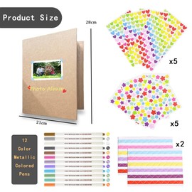 Photo Album for DIY Slip-in Album Scrapbook Guest Book Birthday Photo Book Pasting DIY Photo Album Ring Binder Photo Albums Baby Memory Book Scrapbooking Book Design Your Own Photo Children's Set