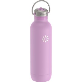 Lifefactory Stainless Steel Vacuum Insulated Sports Bottle with Straw Cap, 24 Ounce, Pink