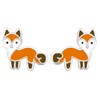 9mm Orange & Brown Fox Studs Solid 925 Sterling Silver