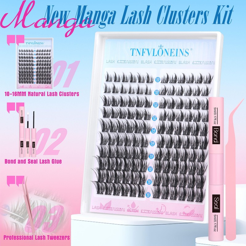 Manga Lash Clusters Kit Natural Lash Extension Kit Wispy Eyelash