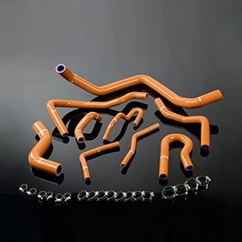 G-PLUS Silicone Radiator Hose Kit Compatible With HONDA CIVIC D15 D16 SOHC EG/EK 1992-2000,Dark Orange