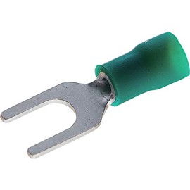 TRUSCO TBVF5.5-4-G Crimp Terminals with Insulated Coating, Diffusion, Y-Shape, Pack of 100