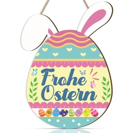ANHUIB Easter Wall Decorations Easter Wooden Sign Happy Easter Door Sign Hanging Decoration Spring Garden Wooden Sign Door Hanger Wooden Sign with Bunny Wooden Sign Chick for Indoor Outdoor Decoration