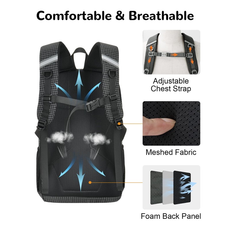 Outplea 20L Small Waterproof Hiking Backpack Men, Lightweight Small Travel