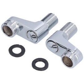 FLEXMAN 2Pcs Shower Faucet Swing Arm, G1/2 to G3/4 Adapter Wall Mounted Shower Faucet Adapter Cold Hot Water Pipe Fixed Accessory with Gasket for Household Bathrooms