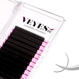 VEYES INC VEYES INC Cashmere Volume Lash Extensions C CC D DD LD L B J M Curl 0.03-0.20 thickness 5-25mm, Super Matte Black Individual Eyelashes Tray, Professional Supplies for Lash Techs (0.07 CC 10mm)