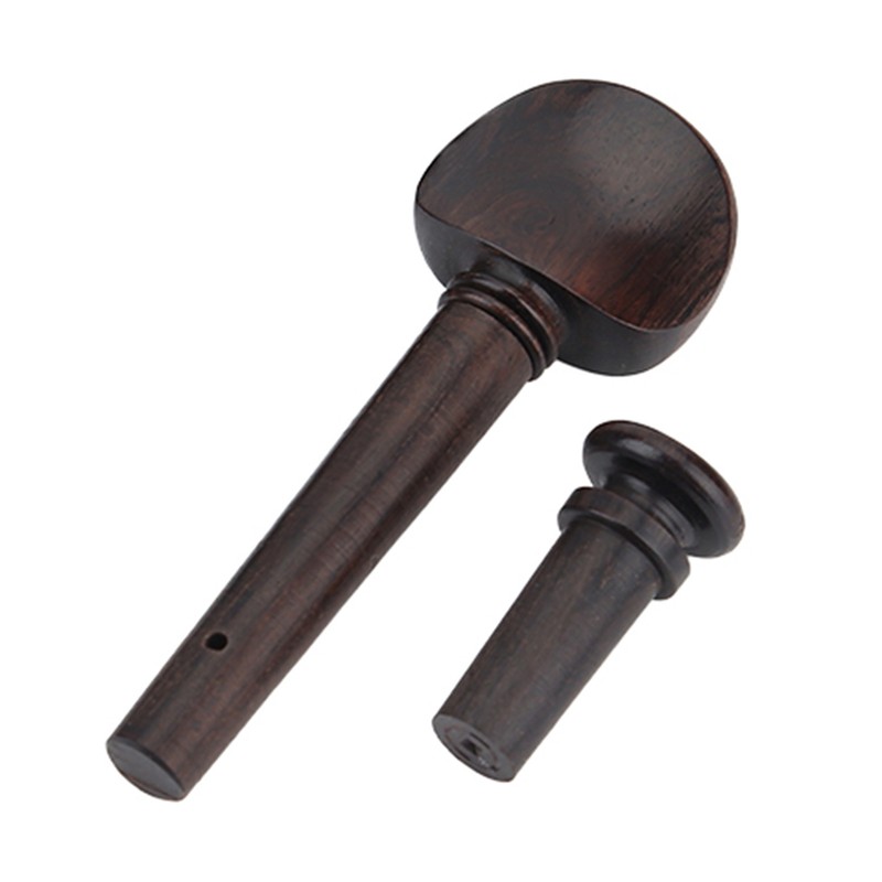 1Set Ebony Wood Violin Parts 4/4 Fittings Chinrest Pegs Tailpiece