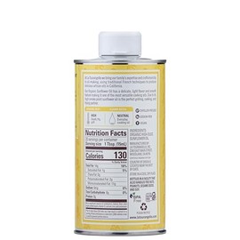 La Tourangelle, Aceite de girasol orgánico, aceite neutro para cocinar a fuego medio a alto y cuidado de la piel, alto oleico, sin OMG, pesticidas y s