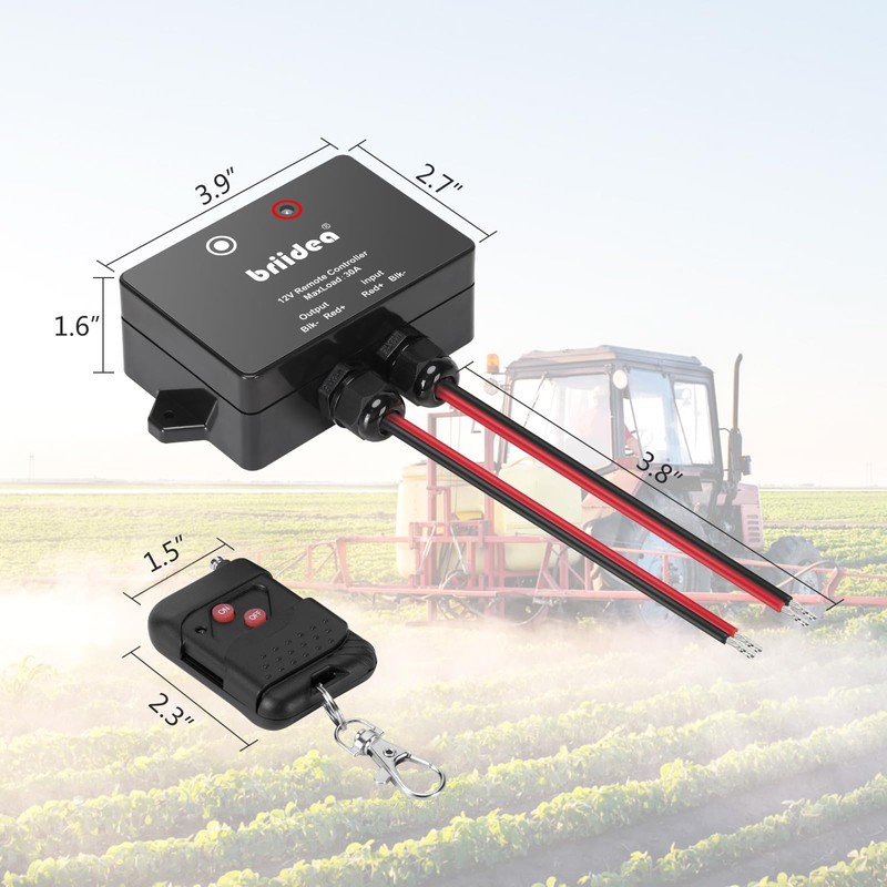 Briidea 12 Volt 30A Wireless Remote Control Switch, 300ft Wireless