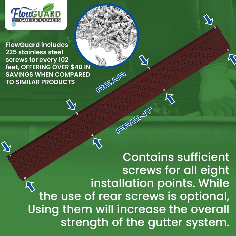 FlowGuard USA Made Professional DIY 5 Inch 50-Year Gutter Cover