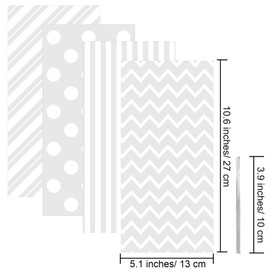 Aneco 100 Pack White Cellophane Plastic 10.6 x 5.1 Inch Candy Gift Goodie with Twist Ties for Valentine, Birthday, Gift Cookie Snack Packing Party Favor Supplies